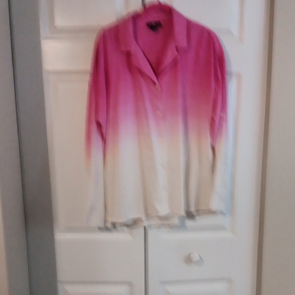 Pink and White Ombre Button-Up Shirt - Picture 1 of 2